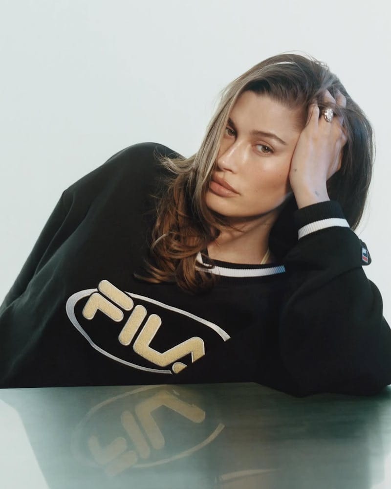 Hailey Bieber sporty chic collaboration with FILA