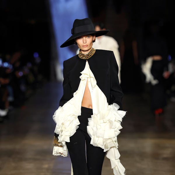 A model walks the runway during the Alexander McQueen Womenswear Fall/Winter 2025-2026 show