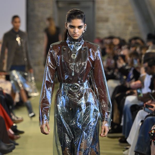 A model walks the runway during the Paco Rabanne Ready to Wear Fall/Winter 2025-2026 fashion show 