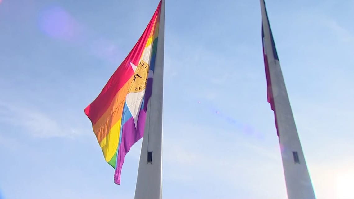 Pride flag raised at Dallas City Hall for June
