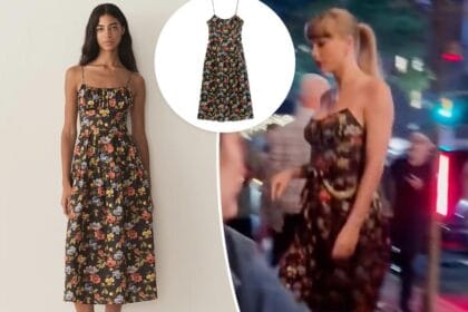 Taylor Swift had dinner at Via Carota wearing this floral Dôen dress