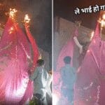 शादी में जयमाल स्टेज पर लगी आग,जयमाल के लिए ‘कमल’ के फूल में खड़े थे दूल्हा-दुल्हन, वरमाला पहनाने से पहले हो गया कांड, शादी छोड़ भागने लगे लोग – bride and groom lotus jaimaal catches fire during wedding shocking video goes viral
