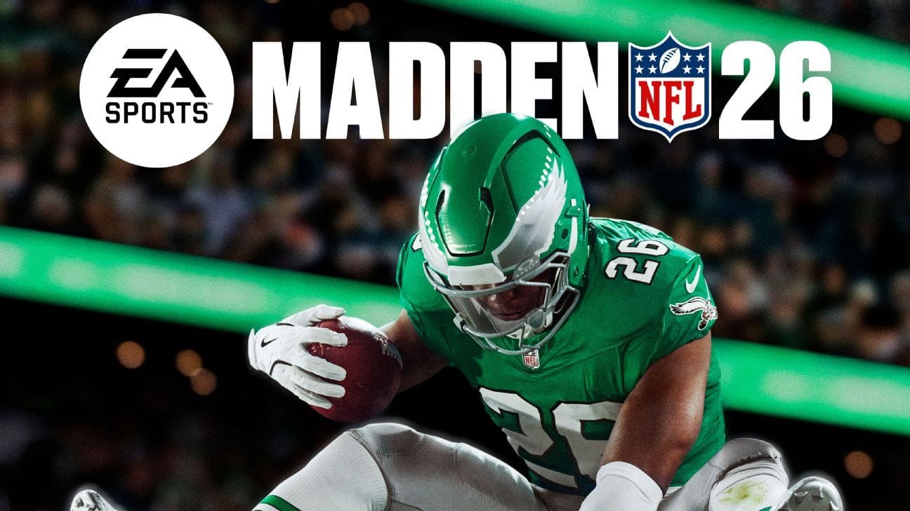 Eagles RB Saquon Barkley lands Madden cover with iconic leap