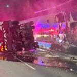 Major Sydney tunnel closed after crane truck rolls over