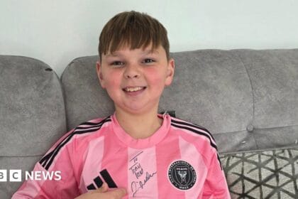 Tony Hudgell ‘over the moon’ with shirt from David Beckham