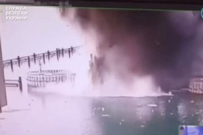 Ukraine says it has struck bridge connecting Russia to Crimea with underwater explosives