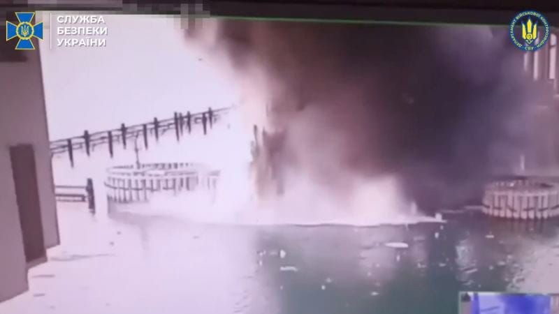 Ukraine says it has struck bridge connecting Russia to Crimea with underwater explosives Ukraine says it has struck bridge connecting Russia to Crimea with underwater explosives