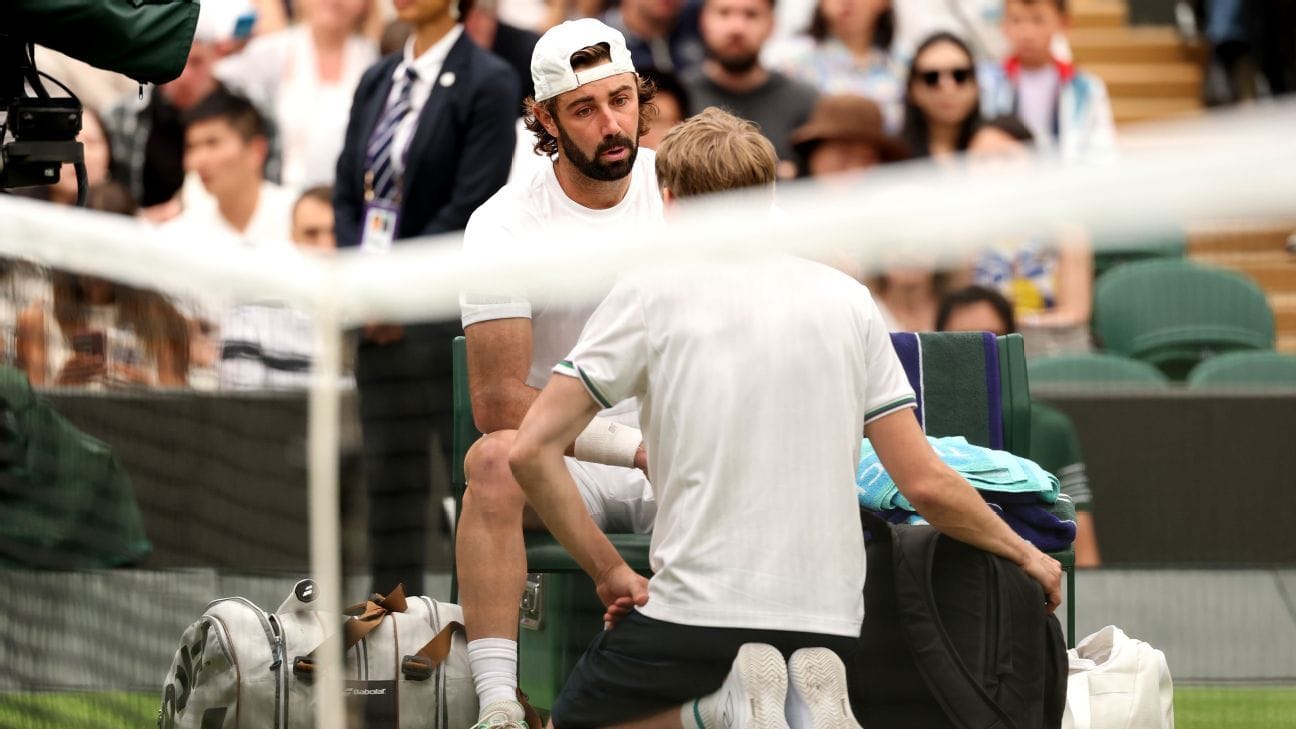 ‘A bit of a p—y’: Battered Aussie Thompson quits at Wimbledon