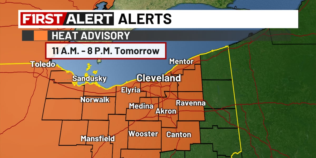 Excessive heat tomorrow; heat index of 104 degrees possible