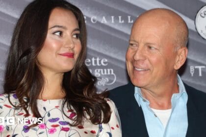 Bruce Willis’ wife Emma says he is in great health but brain is failing