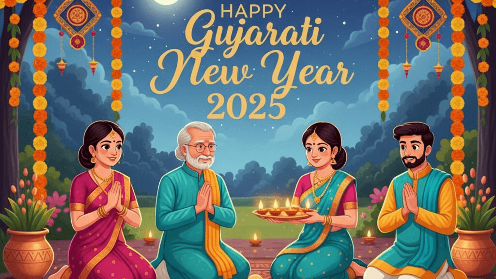 Happy Gujarati New Year 2025🎉🪔: 51+ wishes, messages, images, Facebook and WhatsApp statuses to share on Nutan Varsh