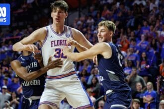 Florida centre Olivier Rioux becomes tallest-ever college basketball player at 236cm