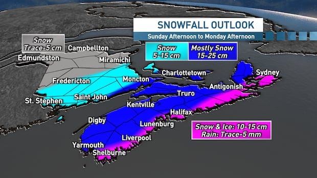 Nor’easter to bring a snowy start to Monday in Nova Scotia