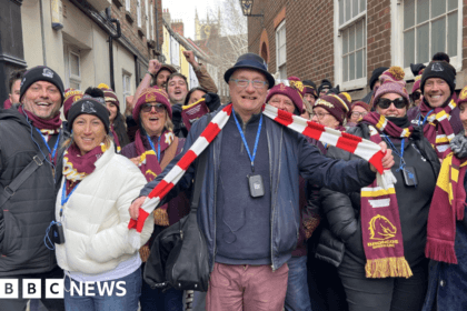 Brisbane Broncos fans touch down in Hull for World Club Challenge
