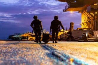 The record-breaking trip of the USS Gerald Ford, the aircraft carrier at the center of Trump’s military ambitions