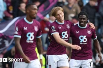 Burnley 2-2 Aston Villa: Unai Emery’s side held by relegated Clarets