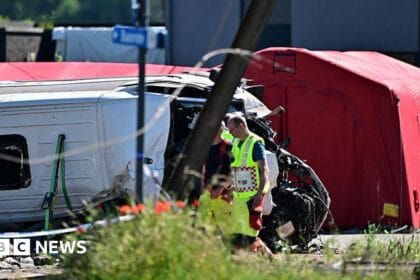 Four killed as school minibus collides with train in Belgium