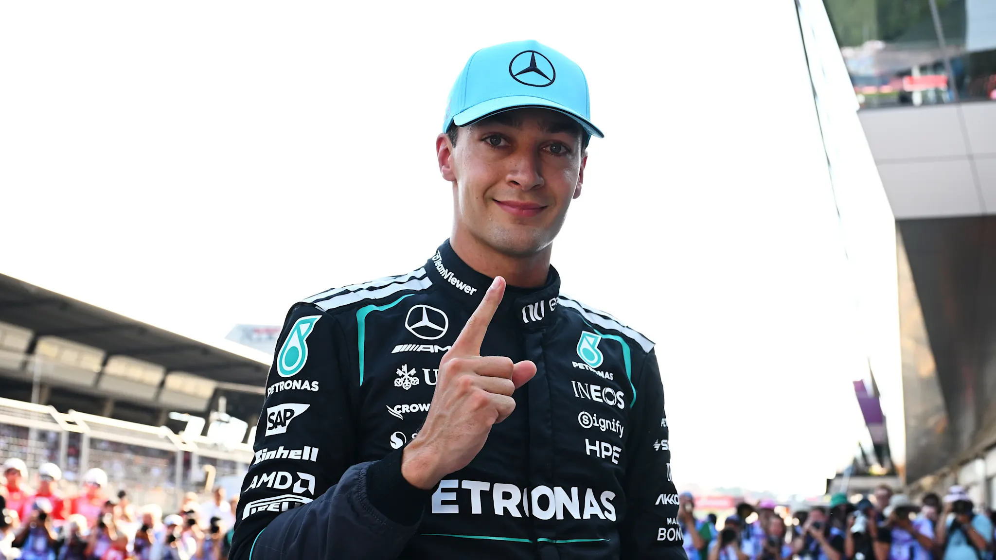 George Russell beats Charles Leclerc and Lewis Hamilton to Austrian GP pole after dramatic Max Verstappen crash
