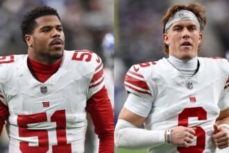 Giants’ Jaxson Dart, Abdul Carter address discourse regarding QB’s introduction of President Trump at rally